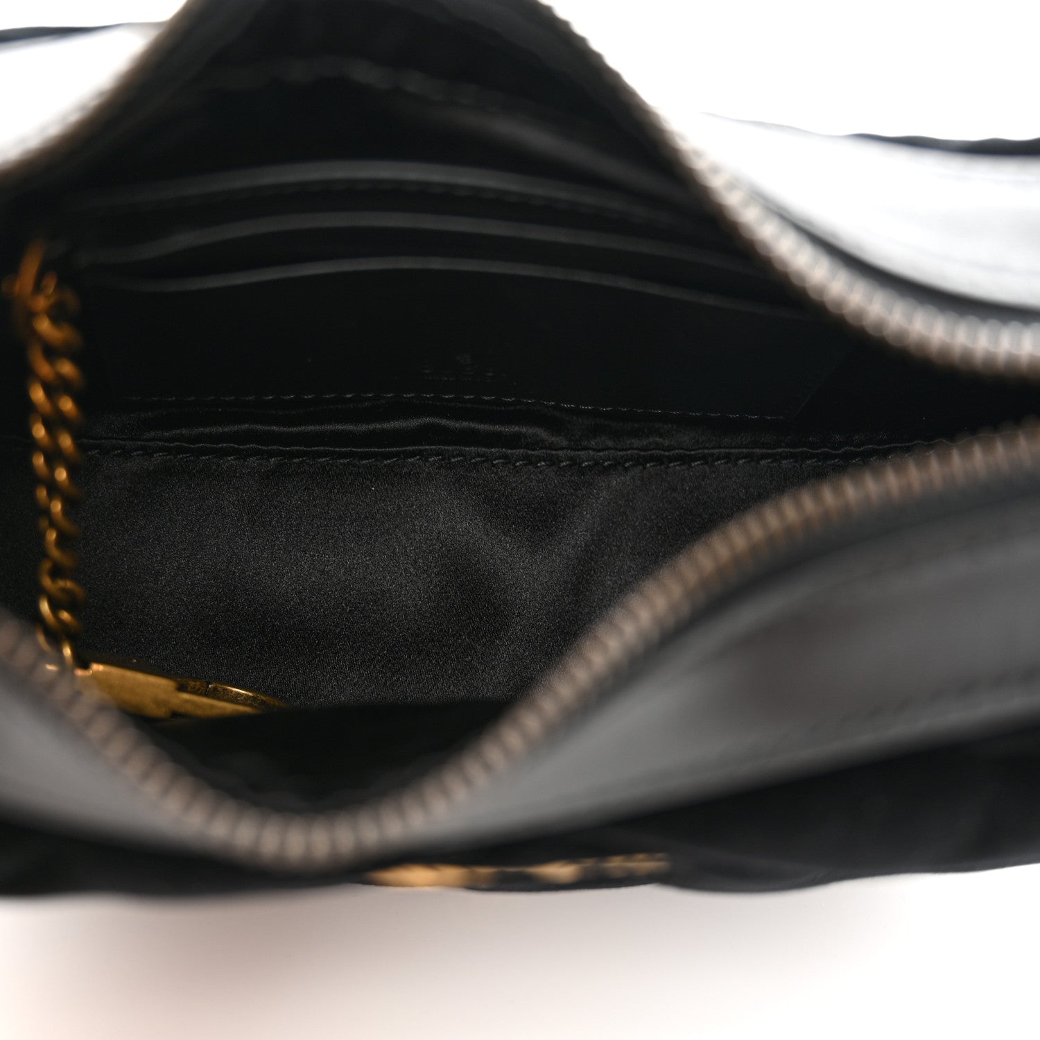 Gucci Velvet Matelasse Double G Studs Torchon GG Marmont Half Moon Hobo Black 5 of 9