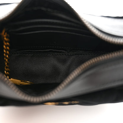 Gucci Velvet Matelasse Double G Studs Torchon GG Marmont Half Moon Hobo Black 5 of 9