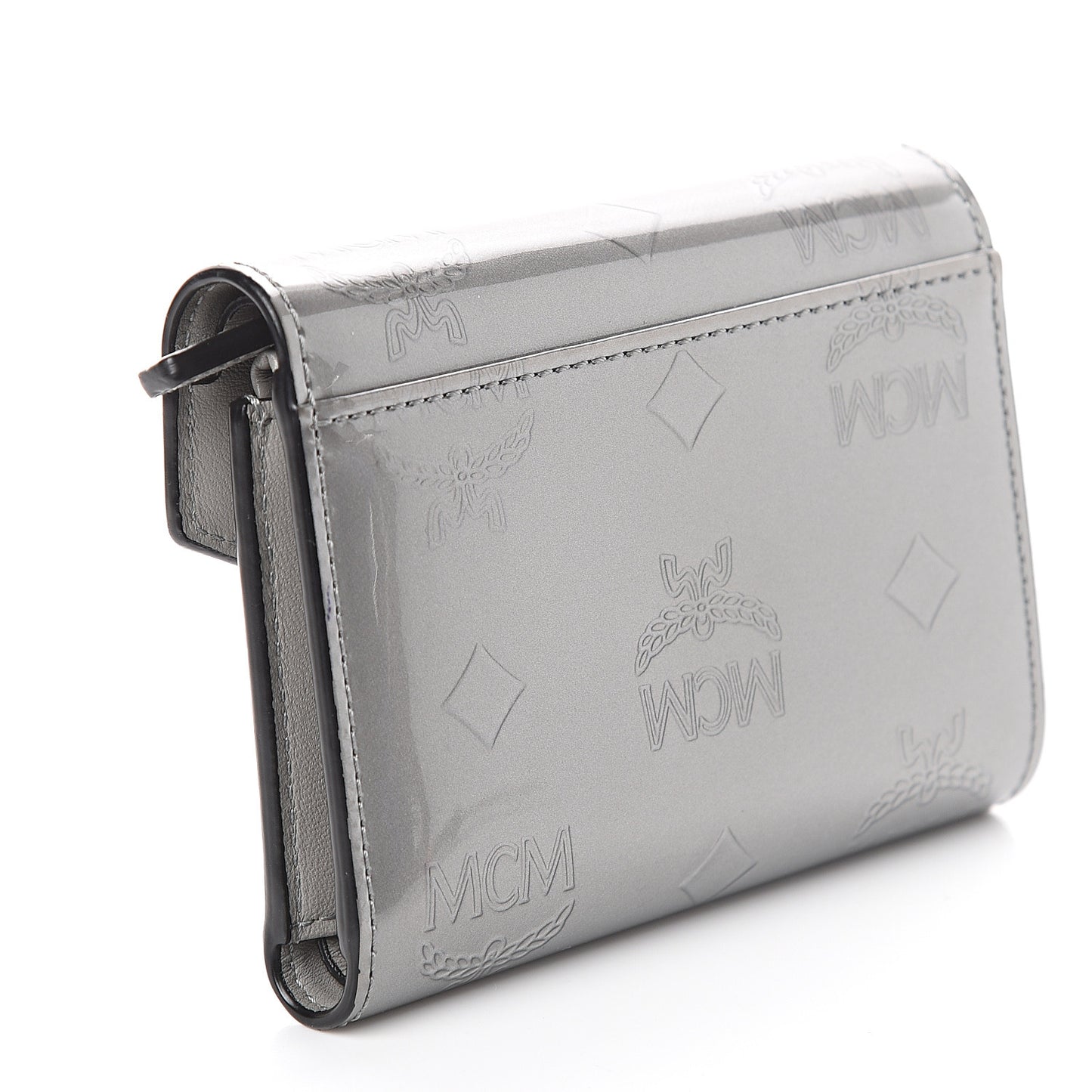 Patent Monogram Three Fold Wallet Grey