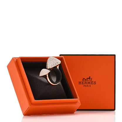 Hermes 18K Rose Gold Diamond Collier de Chien Rock Pave Ring 54 7 8 of 8