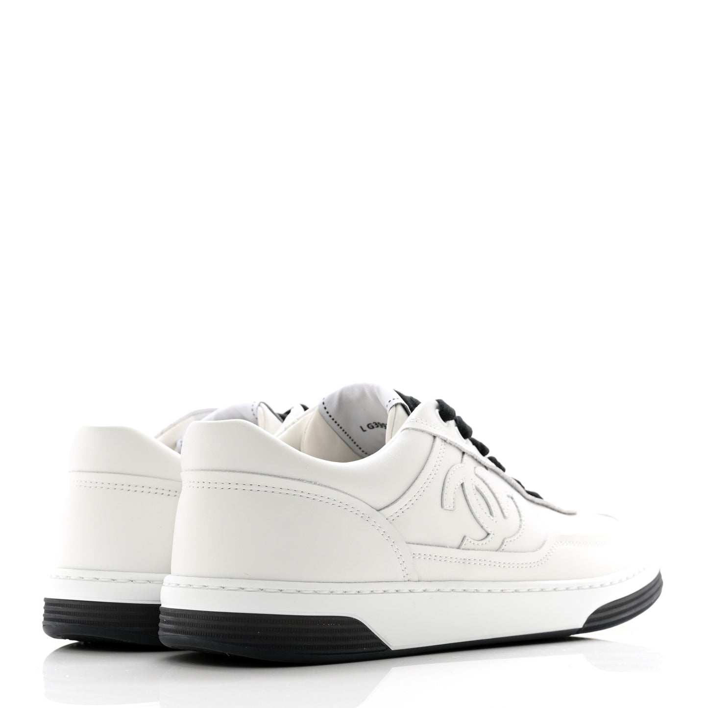 Calfskin CC Womens Sneakers 37 White Black