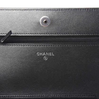 Chanel Caviar Chevron Quilted Vintage Mademoiselle Wallet On Chain WOC Charcoal 6 of 10