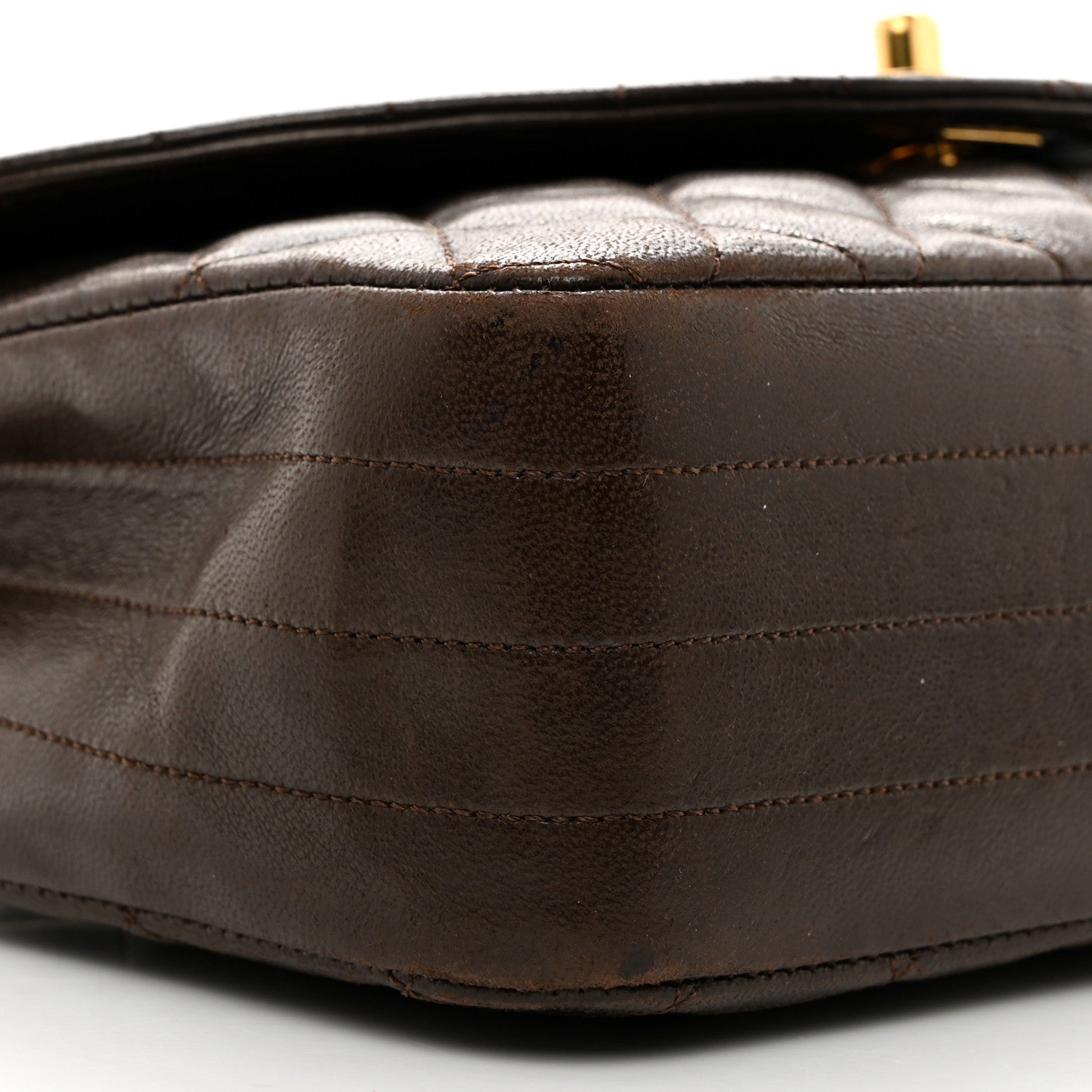 Chanel Lambskin Quilted Round Flap Brown 10 of 10