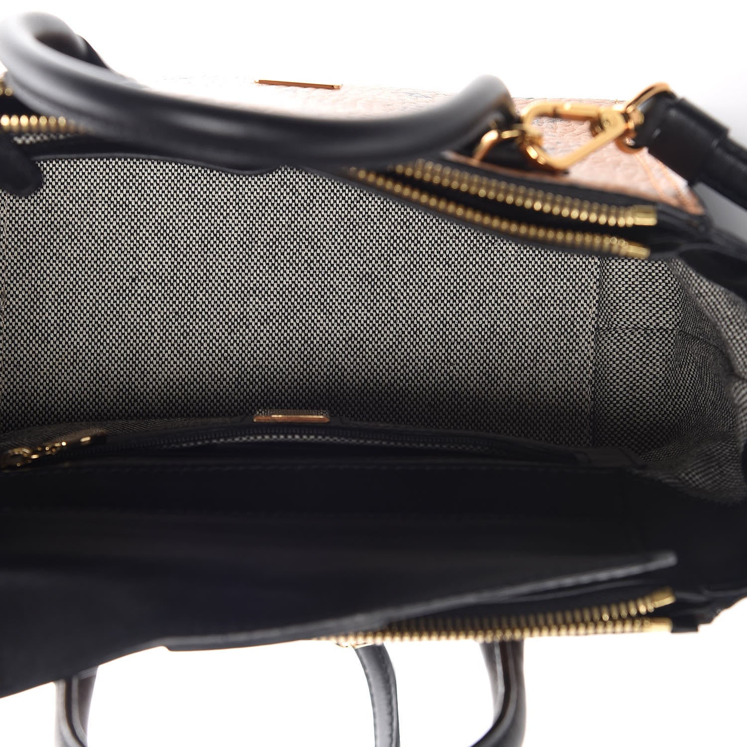 MCM Visetos Small Kathy Double Zip Tote Cognac Black 5 of 11