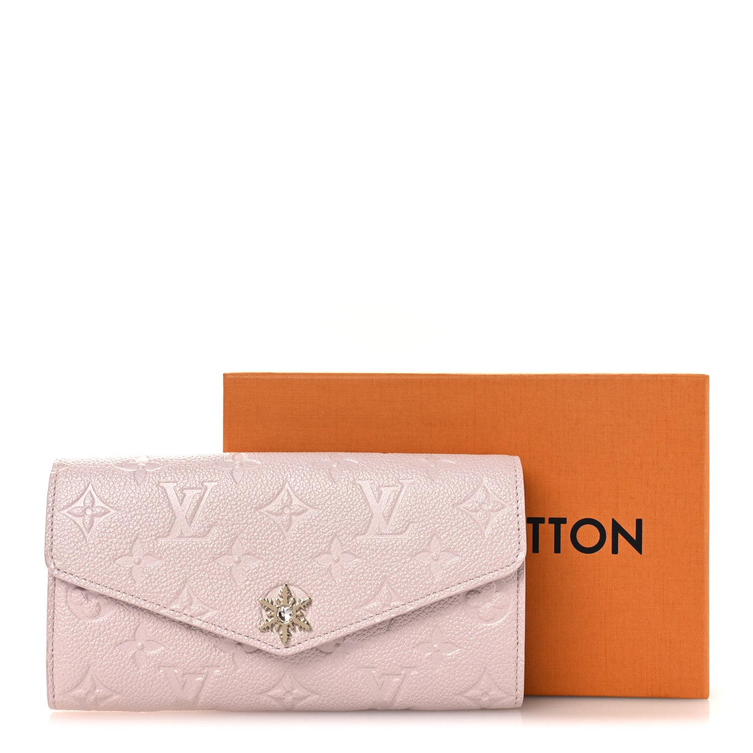 Louis Vuitton Metallic Empreinte Monogram Crystal Snowflake Sarah Wallet Pearly Lilac 7 of 7