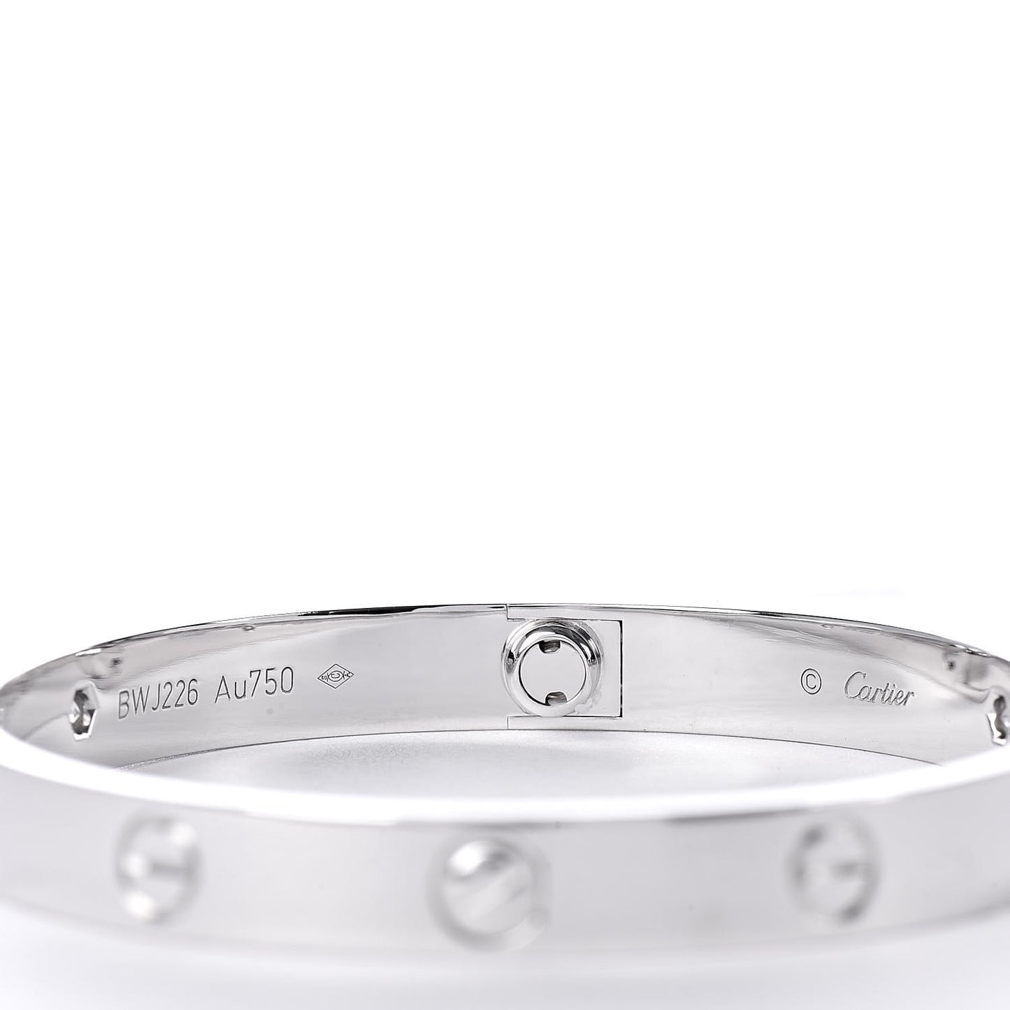 18K White Gold 4 Diamond LOVE Bracelet 17