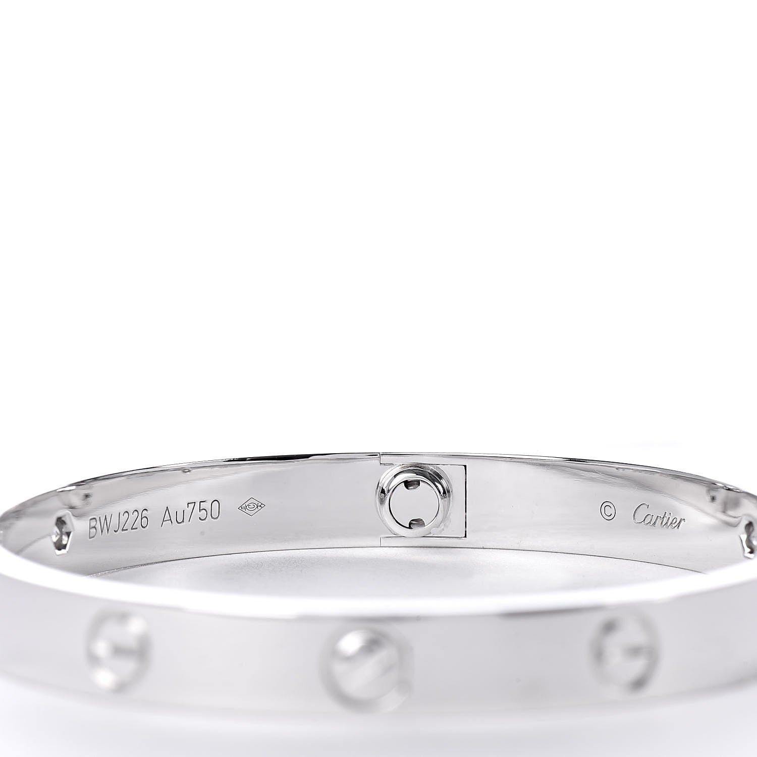 Cartier 18K White Gold 4 Diamond LOVE Bracelet 17 5 of 7
