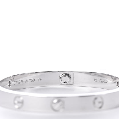 Cartier 18K White Gold 4 Diamond LOVE Bracelet 17 5 of 7