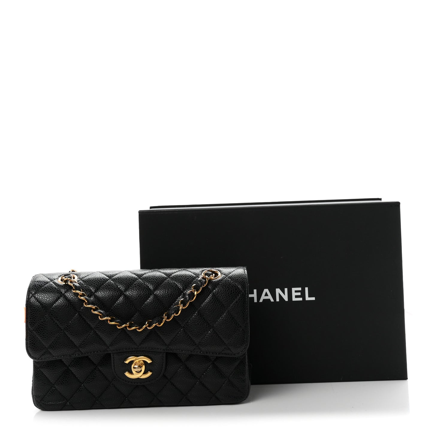 Caviar Quilted Small Double Flap Black