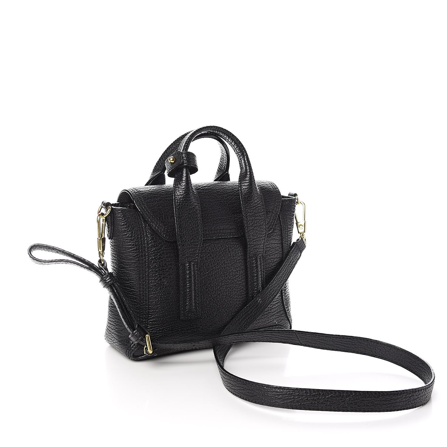3.1 Phillip Lim 3.1 Textured Calfskin Mini Pashli Satchel Black 3 of 15