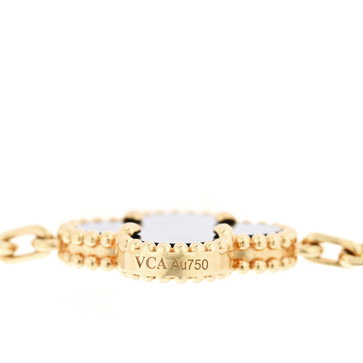 Van Cleef & Arpels 18K Yellow Gold Black Onyx 5 Motifs Vintage Alhambra Bracelet 4 of 5