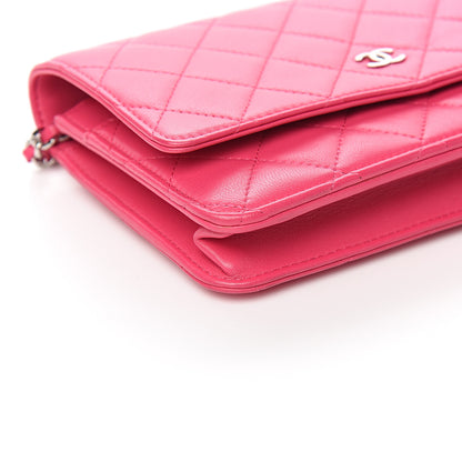 Chanel Lambskin Quilted Wallet On Chain WOC Pink 8 of 12