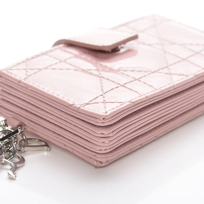 Christian Dior Patent Cannage Lady Dior 5-Gusset Card Holder Pink 14 of 15