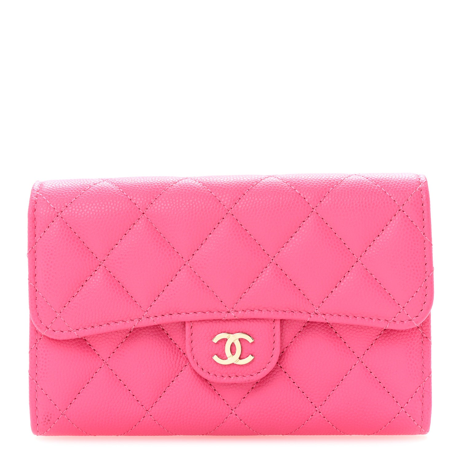 Chanel Caviar Quilted Medium Flap Wallet Pink 1 of 9