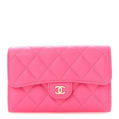 Chanel Caviar Quilted Medium Flap Wallet Pink 1 of 9