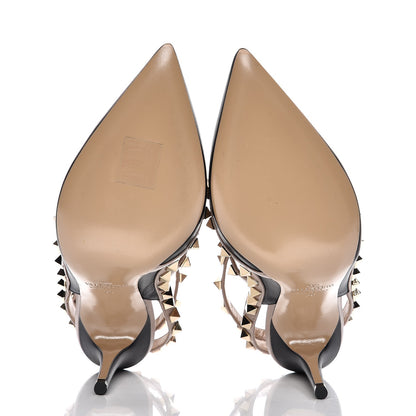 Valentino Garavani Nappa Rockstud Ankle Strap Pumps 36 Black Poudre 5 of 9
