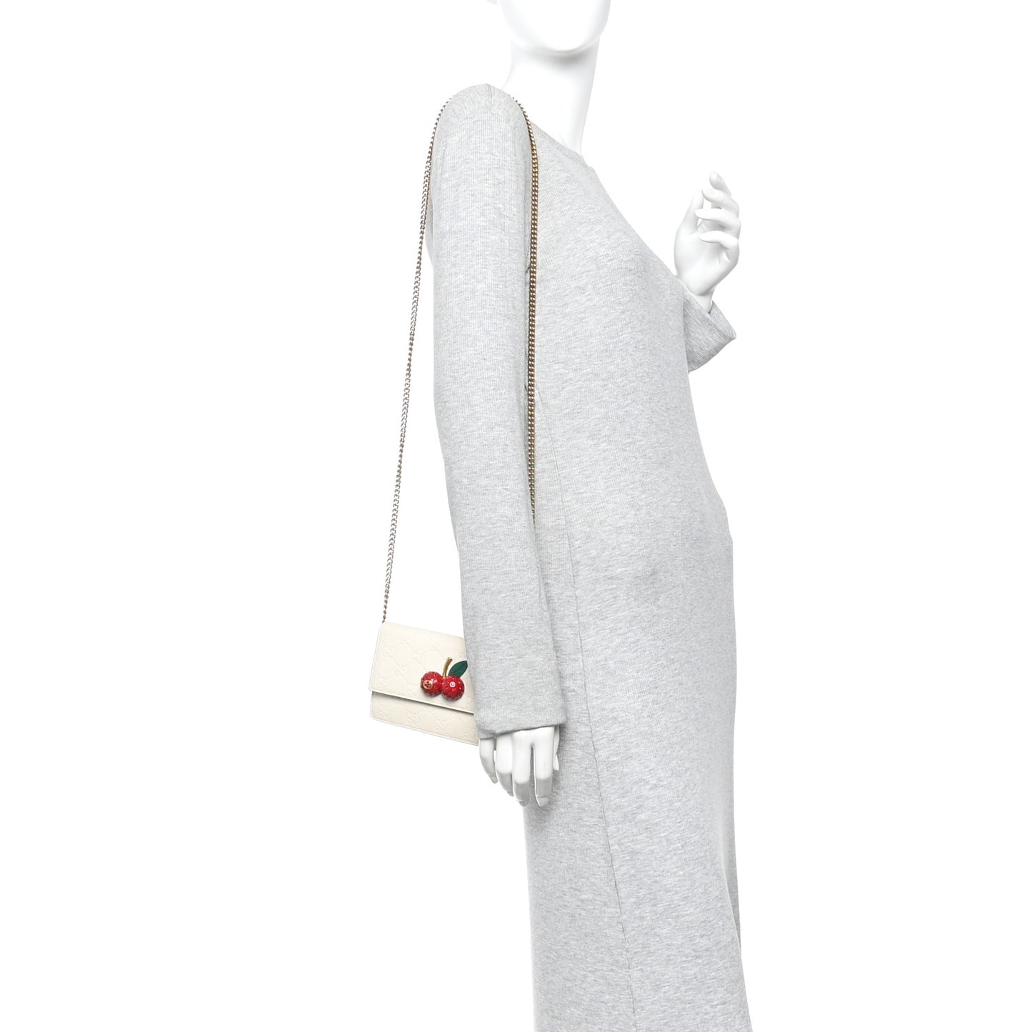 Guccissima Mini Cherry Chain Bag White