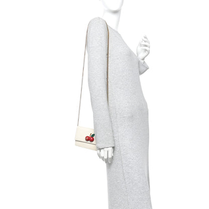 Gucci Guccissima Mini Cherry Chain Bag White 2 of 9