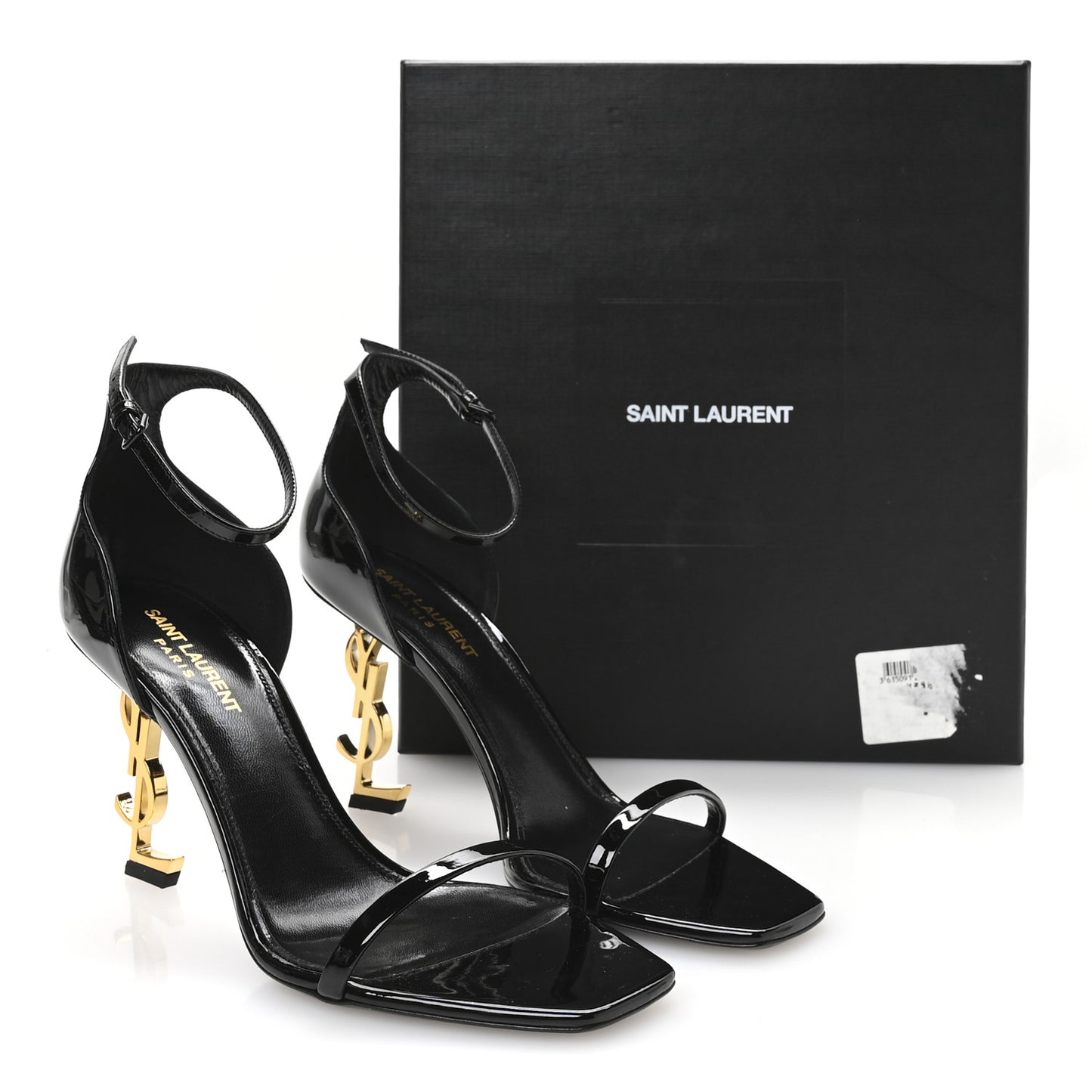 Patent Calfskin Opyum 85 Sandals 39.5 Black Gold