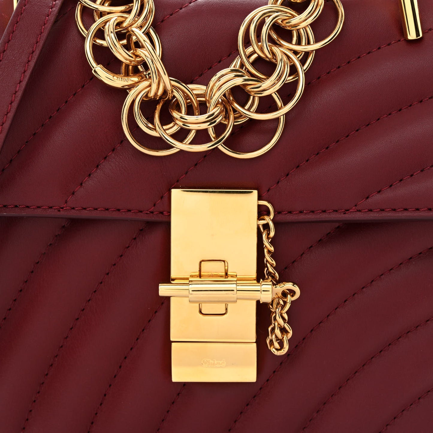 Calfskin Quilted Mini Drew Bijou Shoulder Bag Dahlia Red