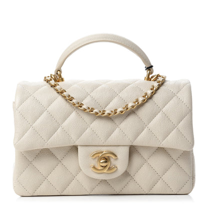 Chanel Caviar Quilted Mini Top Handle Rectangular Flap Beige 1 of 11