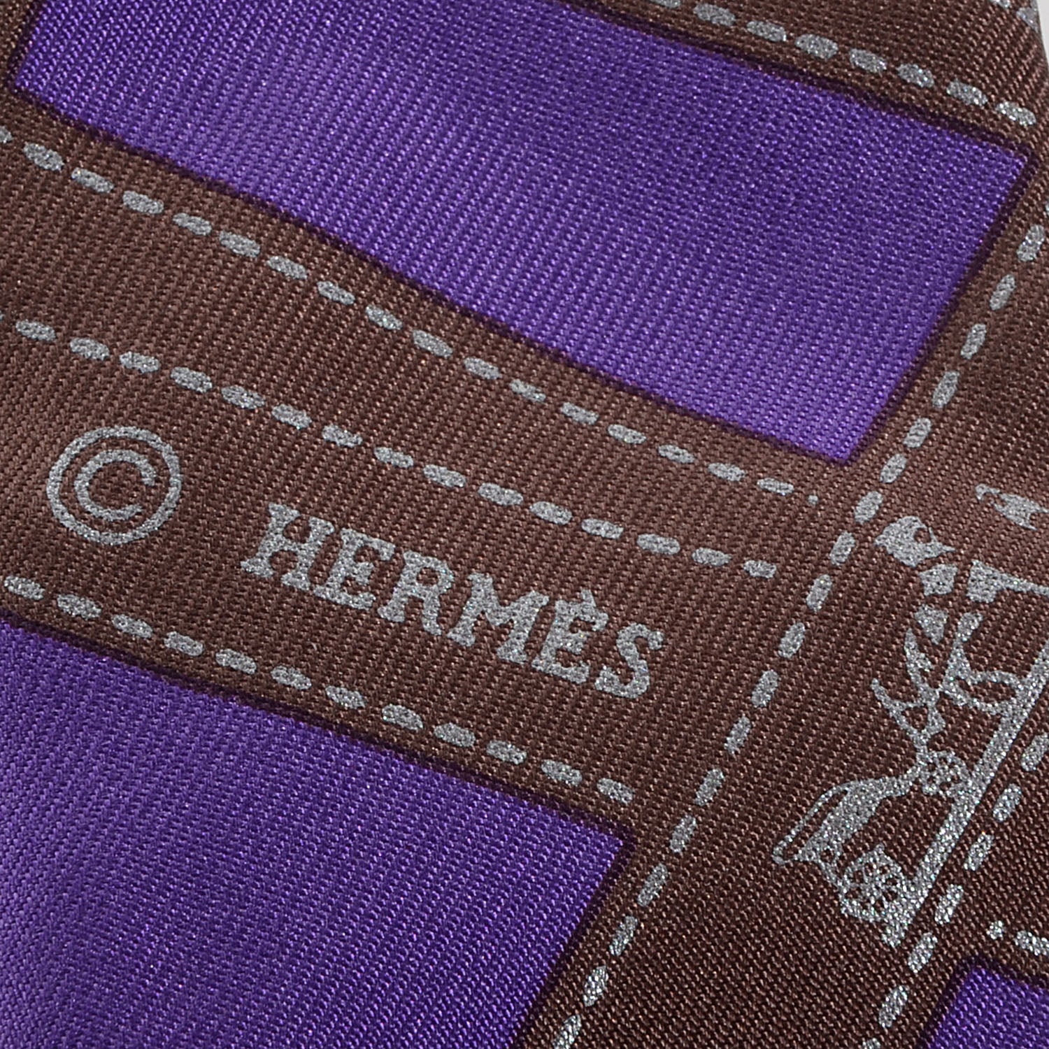 Hermes Palladium Medor Bolduc Twilly Scarf Ring Set Purple 4 of 7