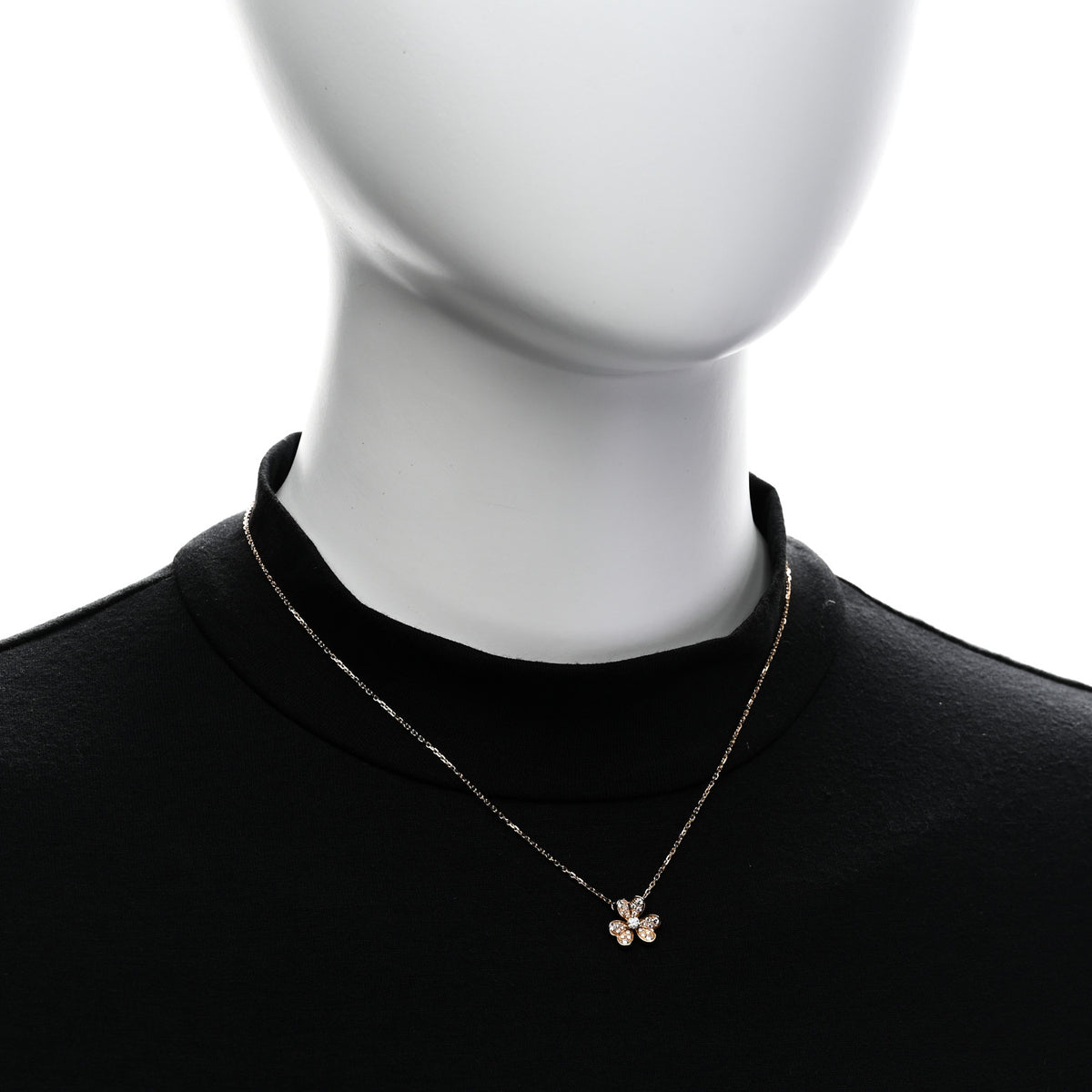 18K Yellow Gold Diamond Mini Frivole Pendant Pave Necklace