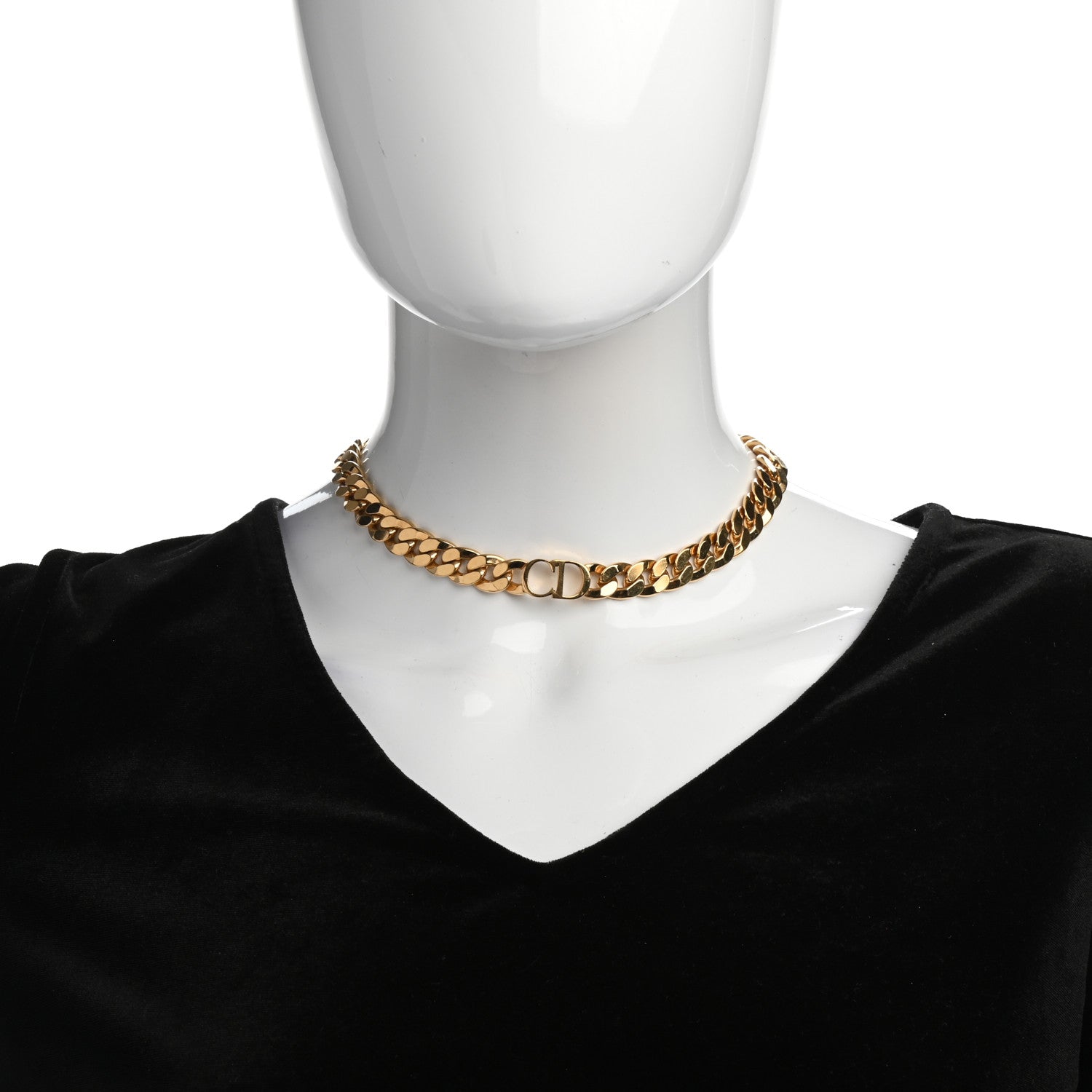 Christian Dior Metal Danseuse Etoile Chain Choker Necklace Gold 2 of 5