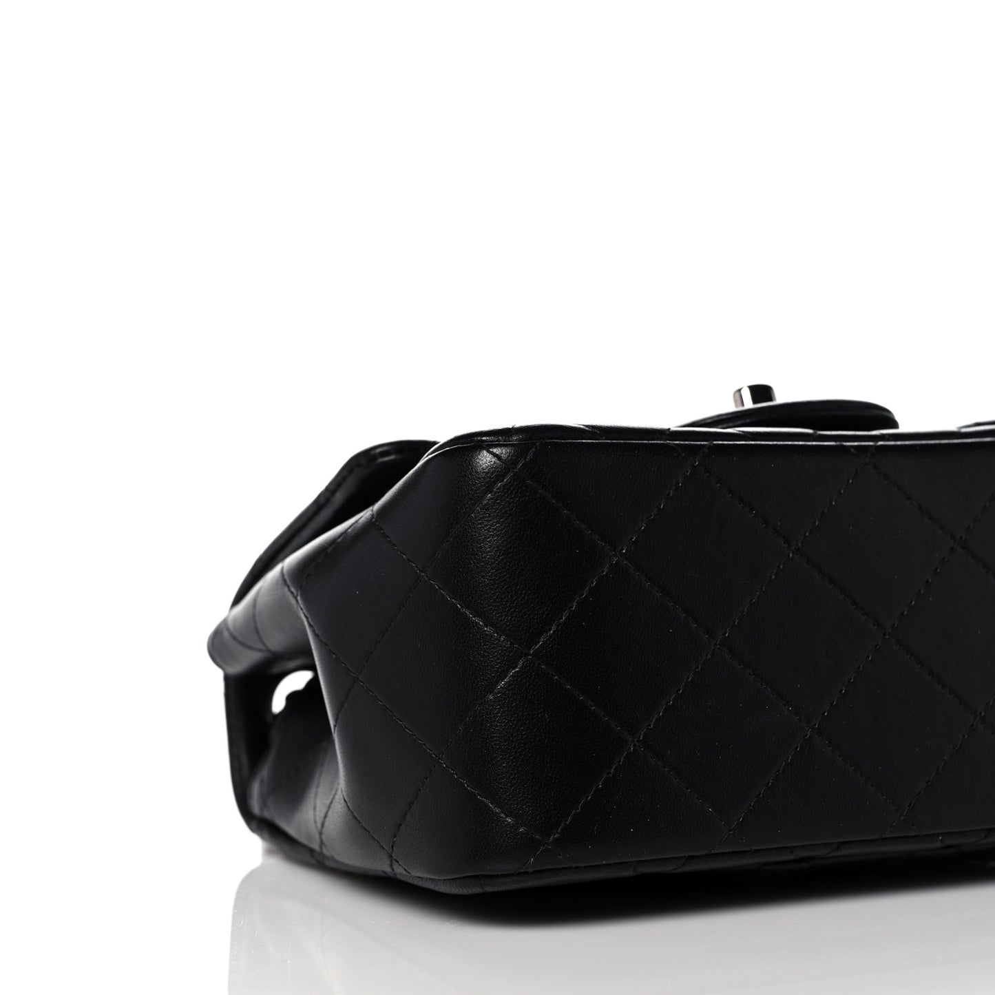 Lambskin Quilted Mini Square Flap Black