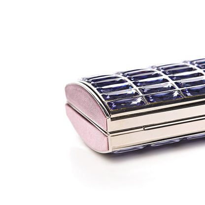 Judith Leiber Swarovski Crystal Minaudiere Clutch Purple 10 of 13