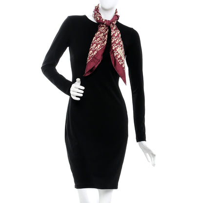 Christian Dior Silk Monogram Scarf Burgundy 2 of 5