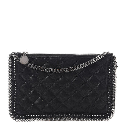 Stella McCartney Shaggy Deer Quilted Falabella Wristlet Black 1 of 7