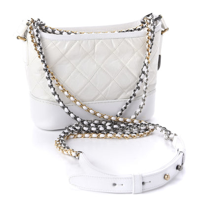 Chanel Aged Calfskin Quilted Small Gabrielle Hobo White 2 of 10