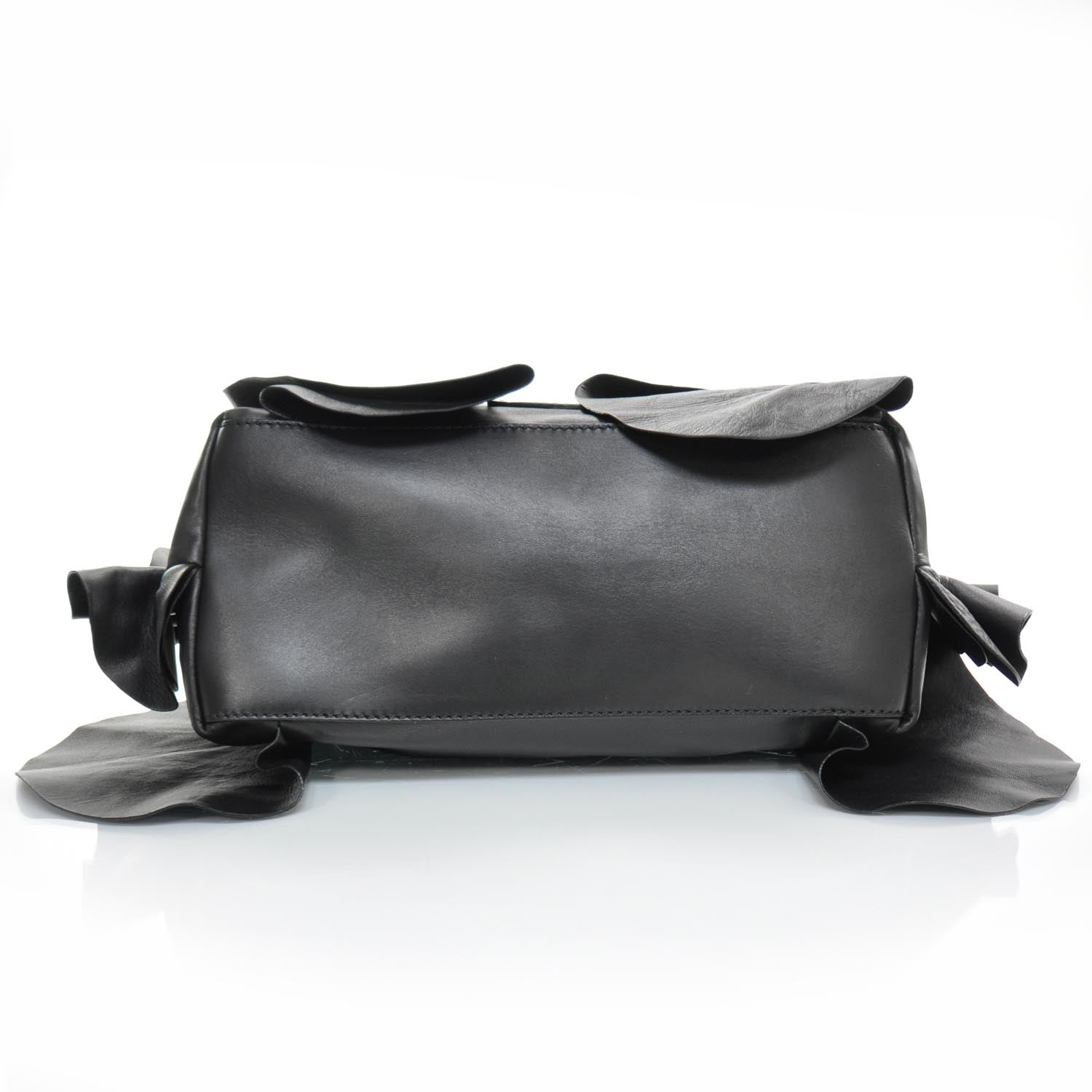Valentino Garavani Nappa Leather Ruffled Hobo Black 5 of 9