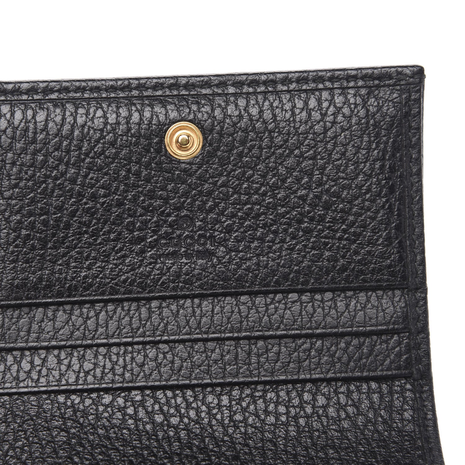 Gucci Pebbled Calfskin GG Marmont Card Case Black 6 of 7