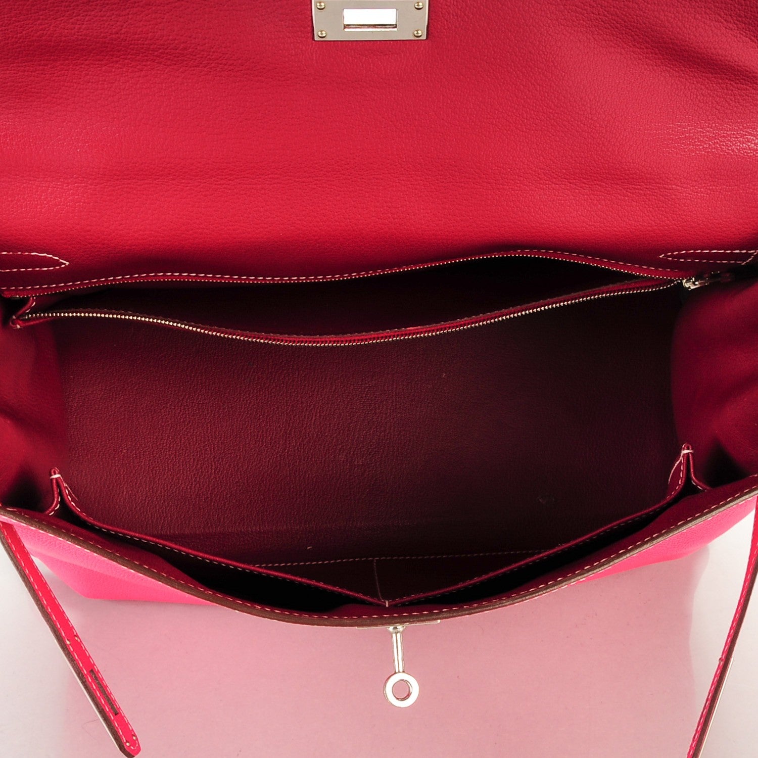 Hermes Epsom Candy Kelly Retourne 35 Rose Tyrien Rubis 9 of 23
