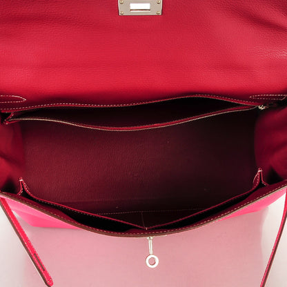 Hermes Epsom Candy Kelly Retourne 35 Rose Tyrien Rubis 9 of 23
