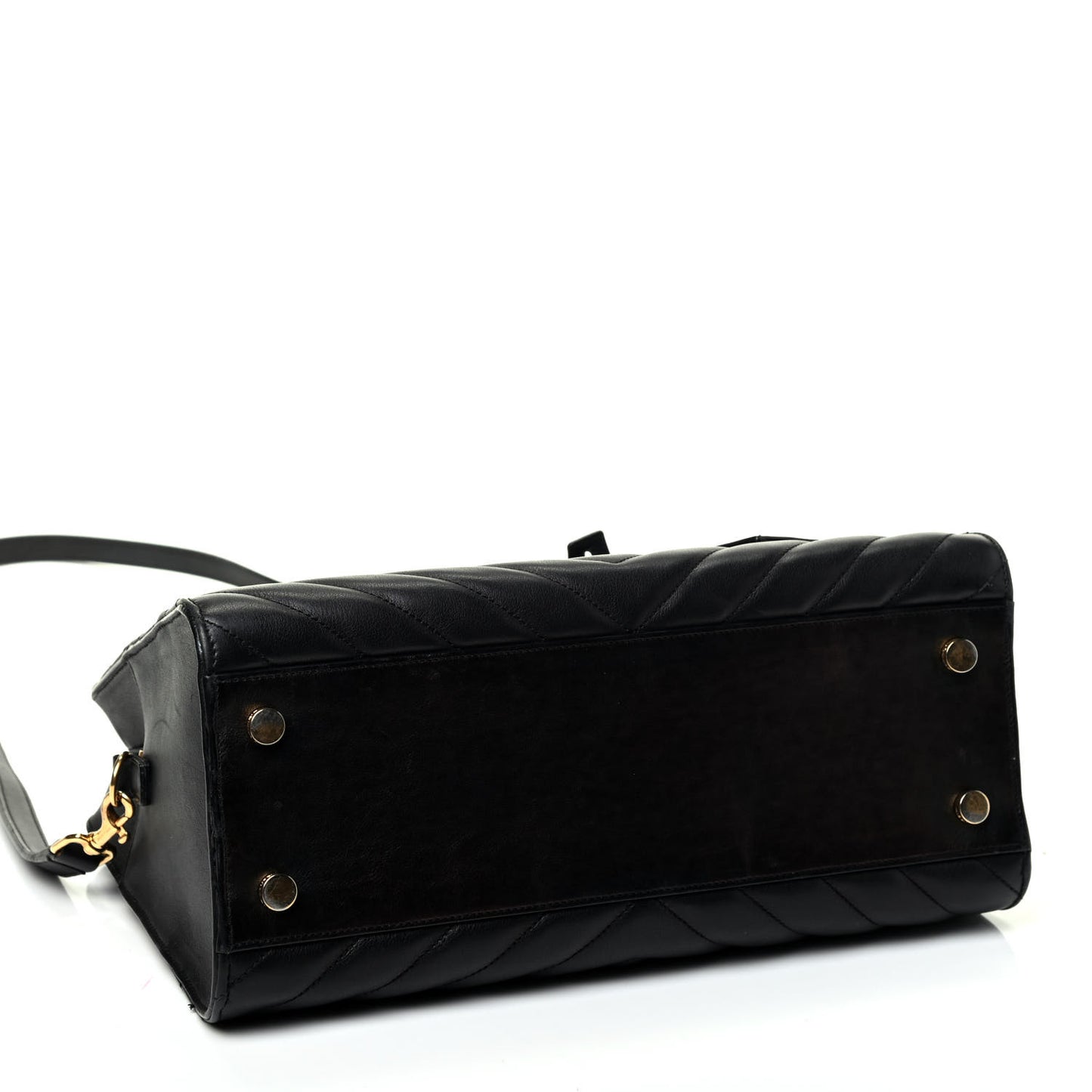 Calfskin Matelasse Chevron Small Monogram Cabas Black