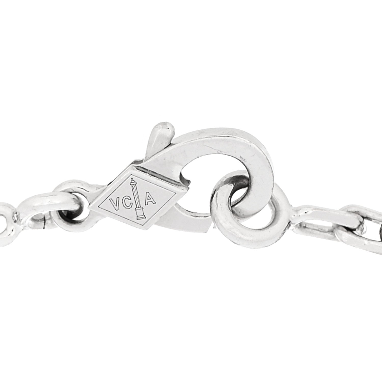 Van Cleef & Arpels 18K White Gold 5 Motifs Guilloche Vintage Alhambra Bracelet 3 of 5