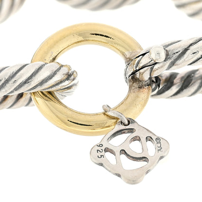 David Yurman Sterling Silver 18K Yellow Gold 12mm Large Oval Link Bracelet 3 of 3