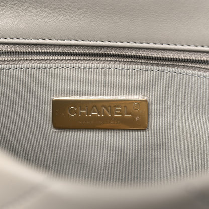 Chanel Lambskin Quilted Medium Chanel 19 Flap Light Grey 6 of 10