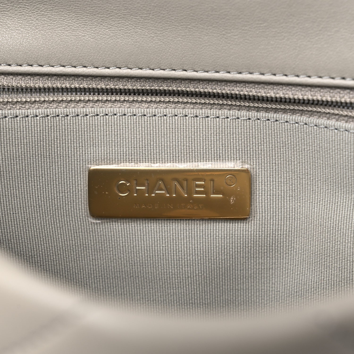 Chanel Lambskin Quilted Medium Chanel 19 Flap Light Grey 6 of 10