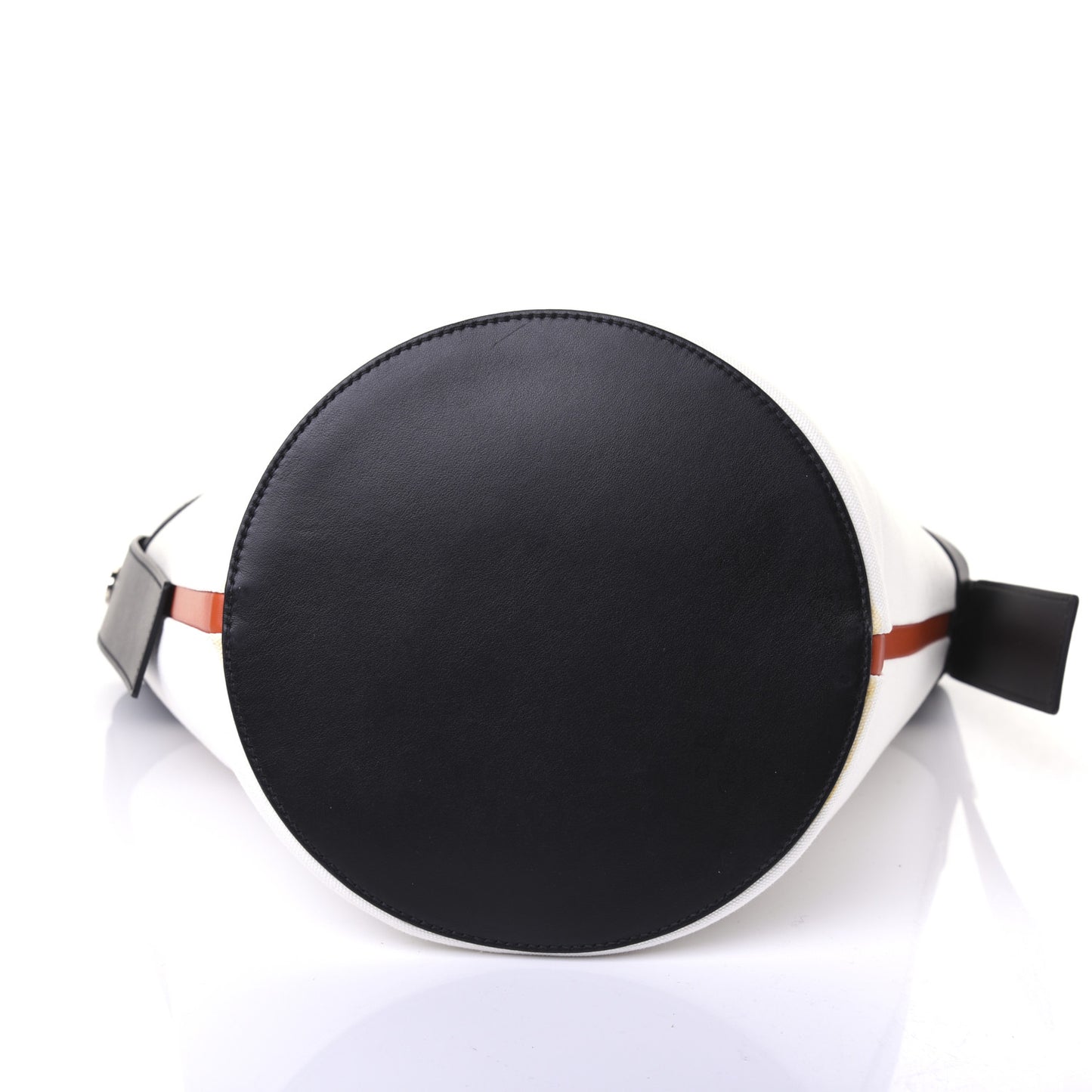 Calfskin Canvas Ouverture Bucket Bag White