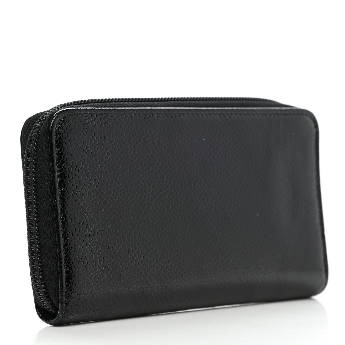 Caviar Patent Timeless Zip Around Wallet Black