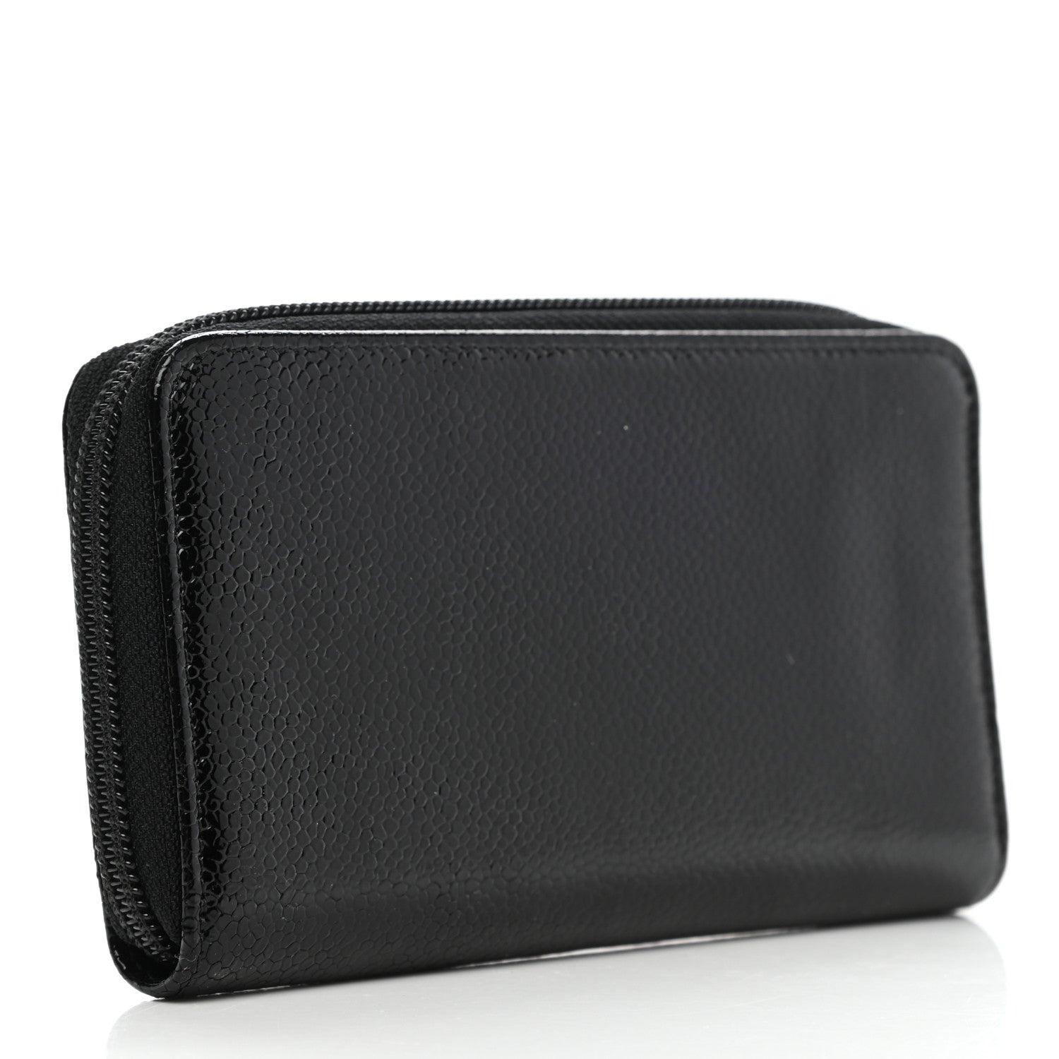 Chanel Caviar Patent Timeless Zip Around Wallet Black 3 of 8