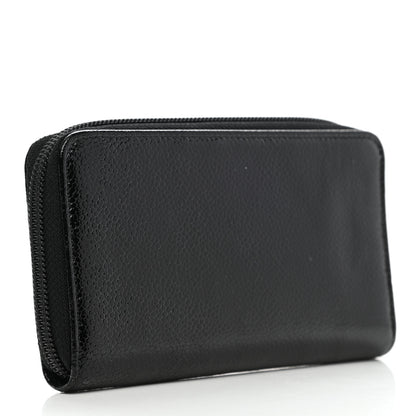 Chanel Caviar Patent Timeless Zip Around Wallet Black 3 of 8