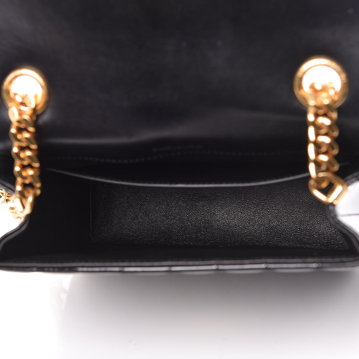 Patent Calfskin Matelasse Monogram Medium Vicky Chain Bag Black