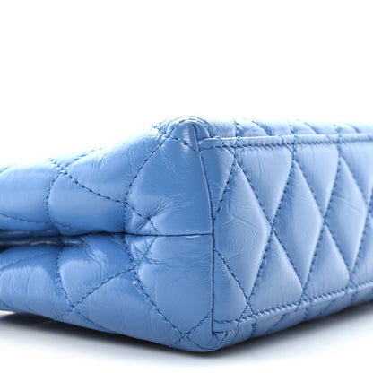 Chanel Shiny Aged Calfskin Quilted Nano Kelly Shopper Blue 9 of 11