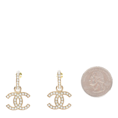 Chanel Pearl CC Hoop Drop Earring Gold 2 of 5