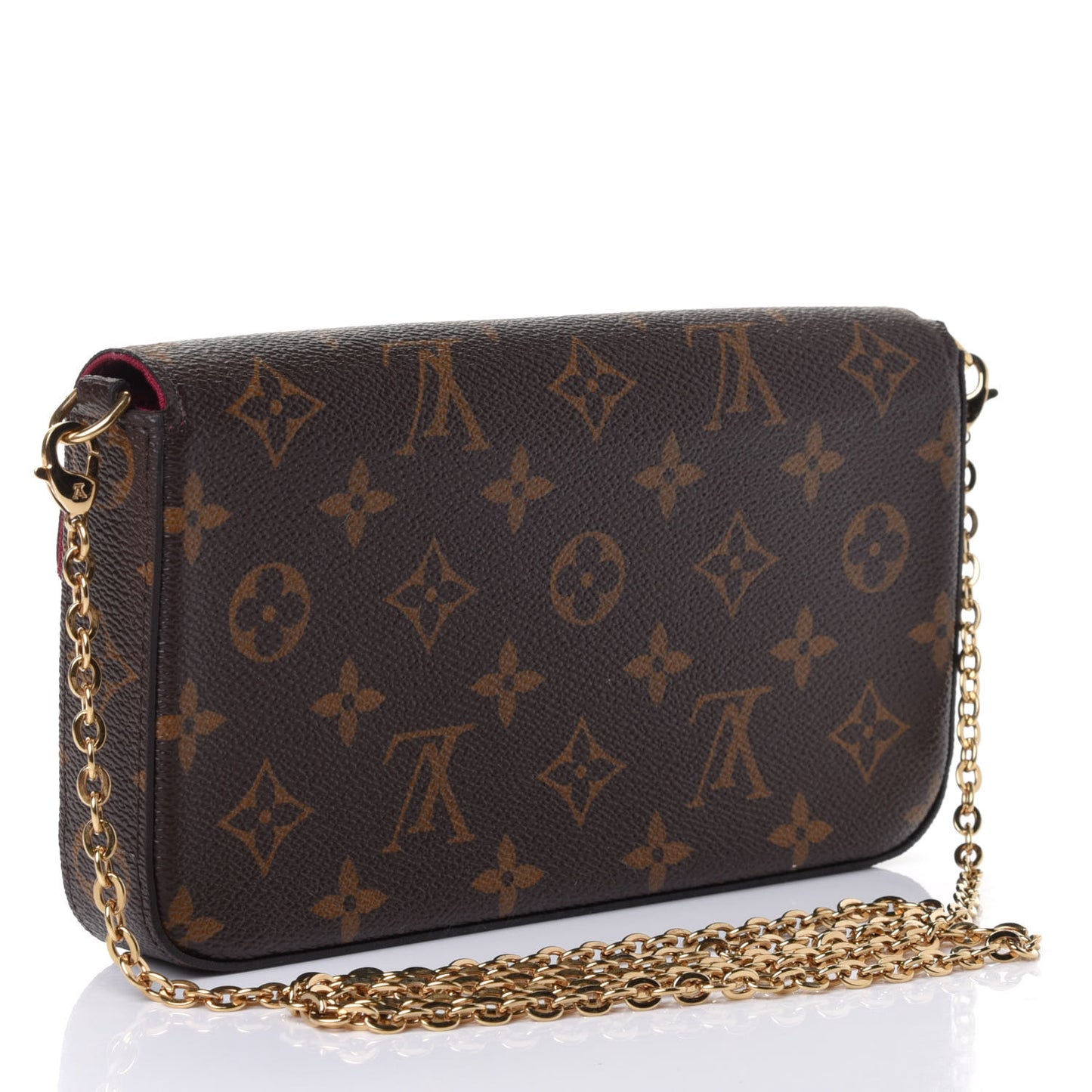 Monogram Pochette Felicie Chain Wallet Fuchsia